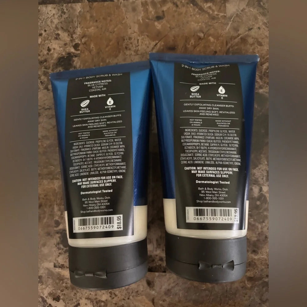 Ocean by Bath & Body Works 2 in 1 Body Scrub & Wash 8oz each USED Bodycare